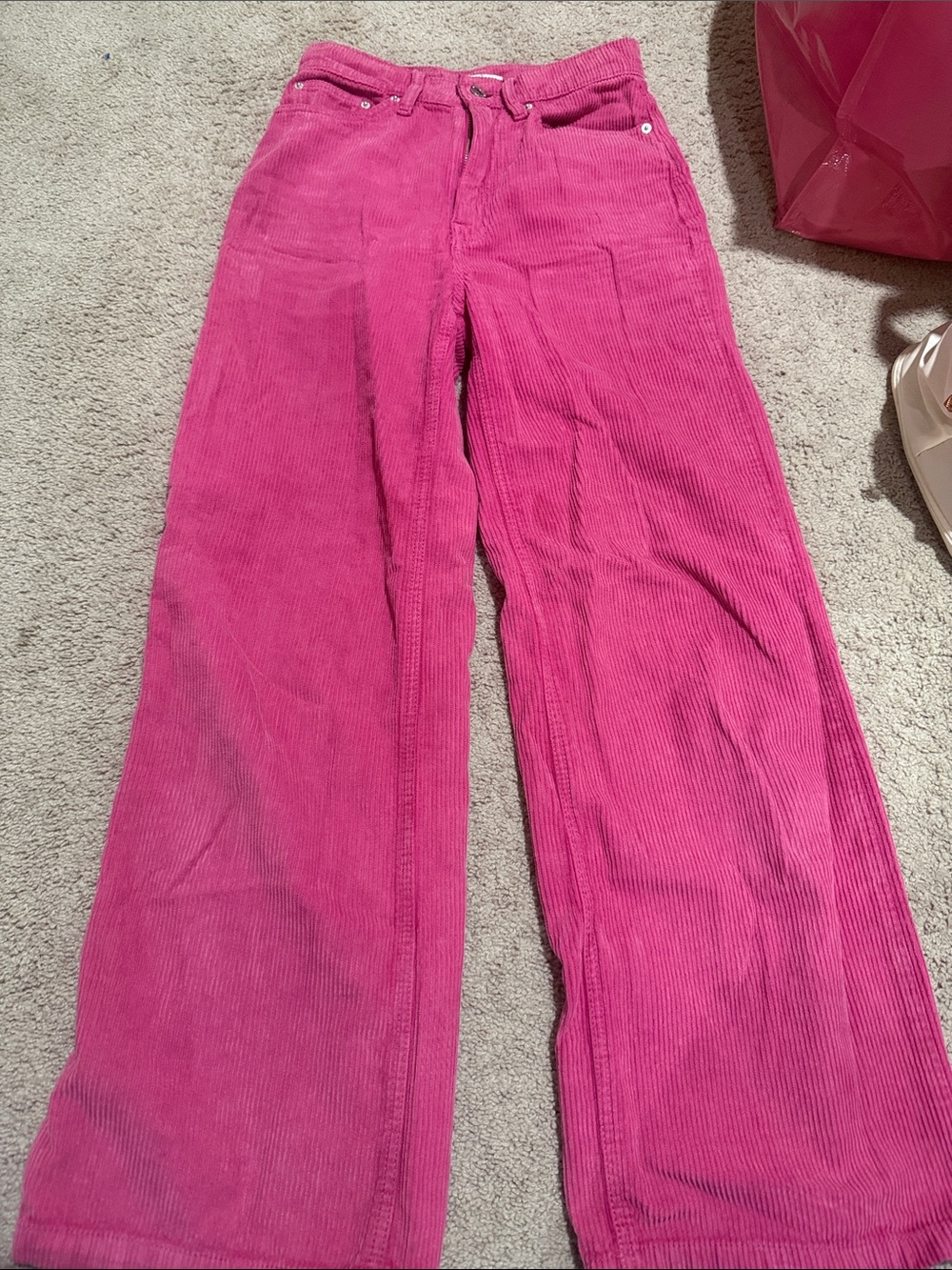 BDG Pink Corduroy Wide-Leg Pants